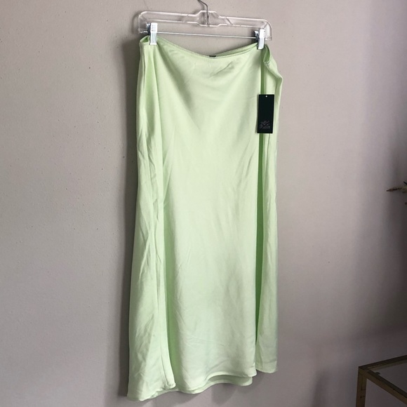 Wild Fable Mint Lime Green Midi Slip Skirt - Picture 12 of 13